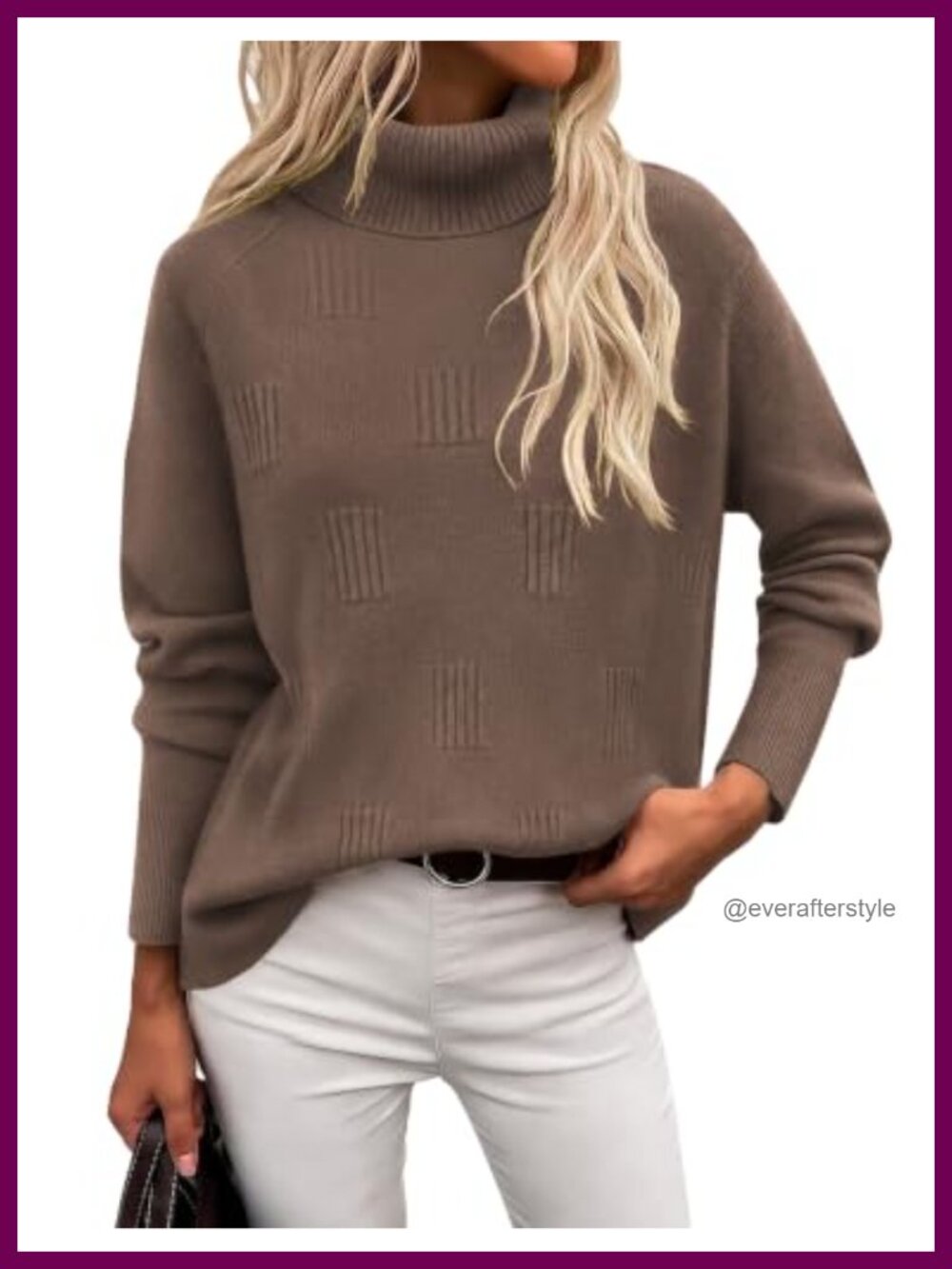 Turtleneck Sweater Viscose Nylon Blend Long Sleeve Knitted Pullover